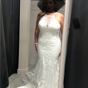 Elegant White Lace Gown